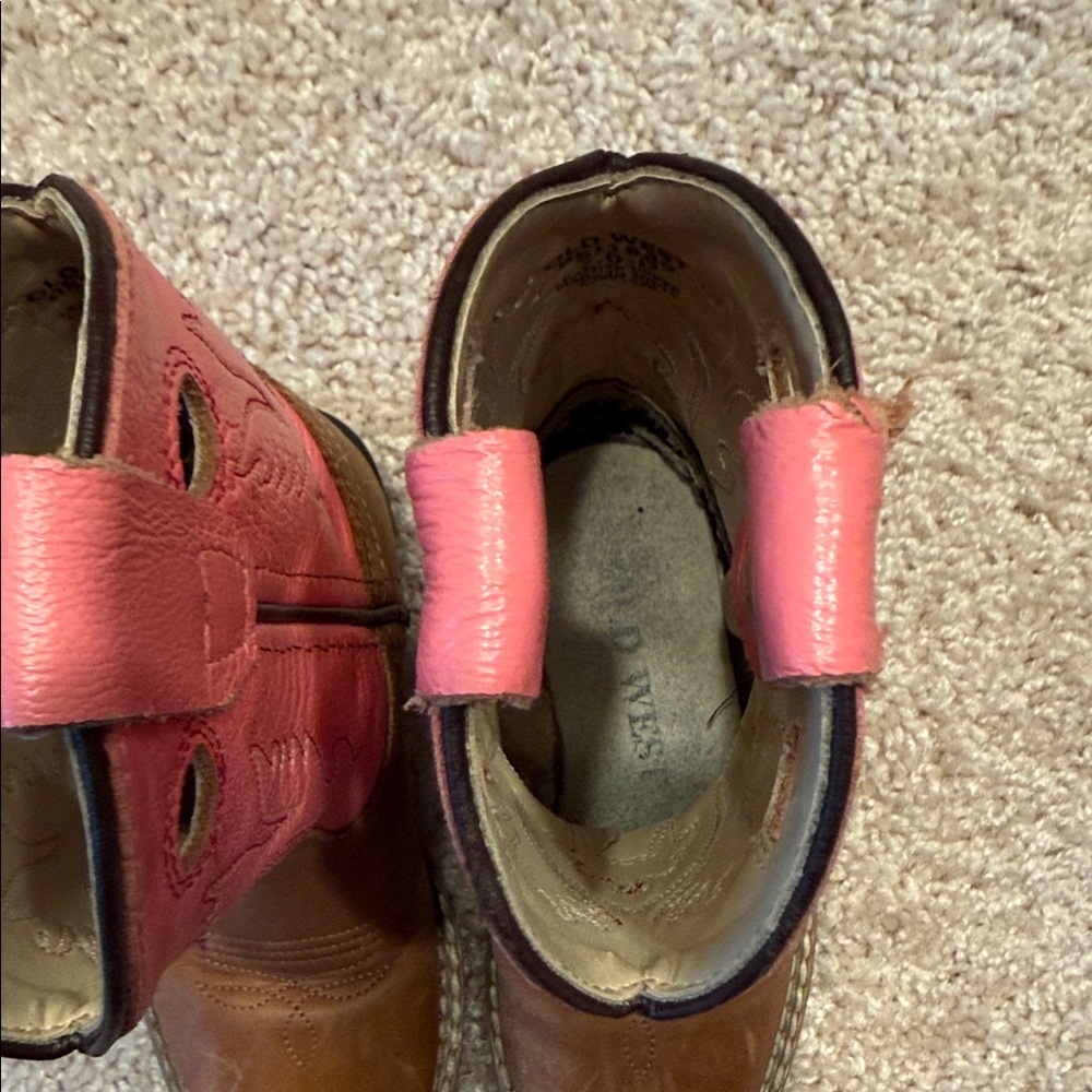 Old West Pink Toddler Girls Square Toe Cowboy Western Boots - Picture 8 of 9